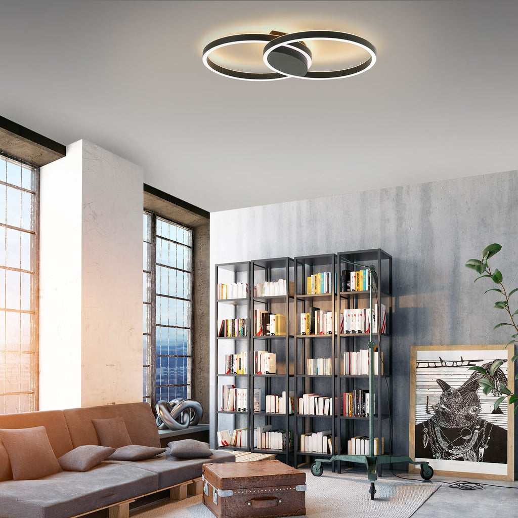 Bakside av LED taklampe Q-MARKO 2-lys rund CCT RGB dimbar Zigbee