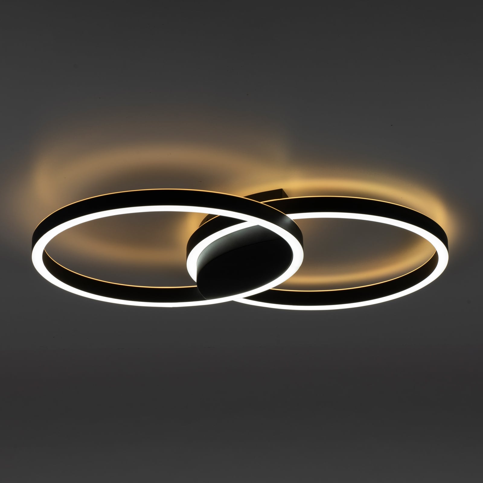 LED taklampe Q-MARKO 2-lys rund CCT RGB dimbar Zigbee med fjernkontroll