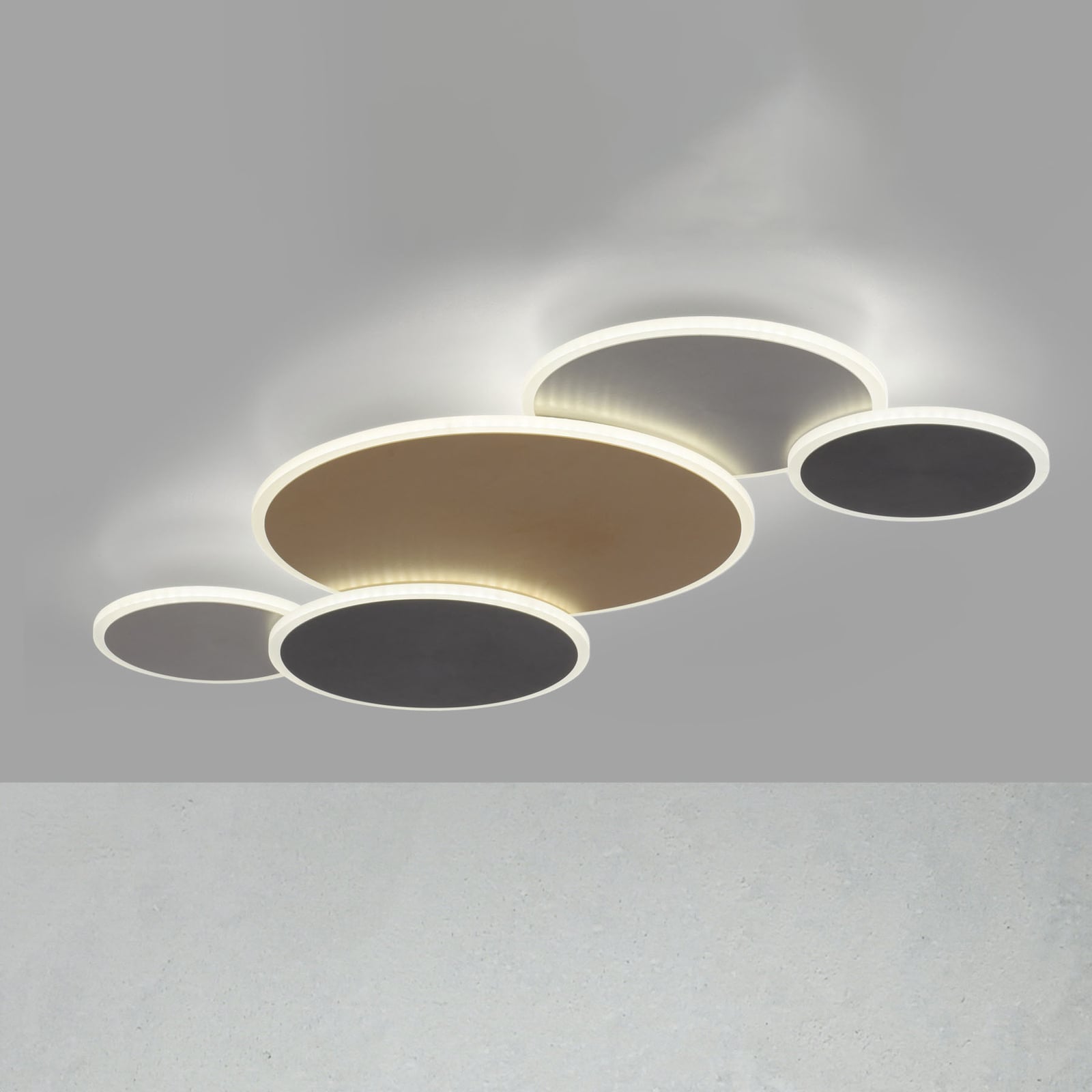 LED taklampe Q-Piato 5-lys dimbar CCT Zigbee forfra