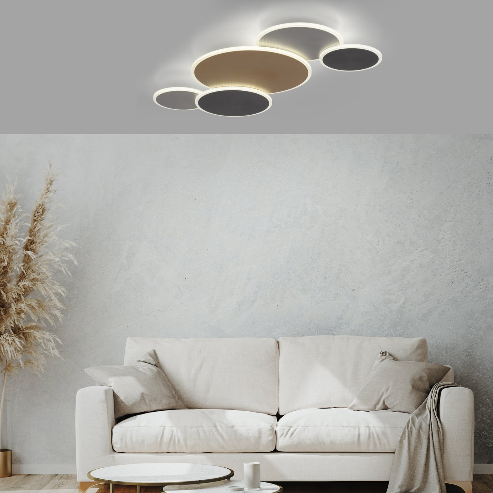 LED taklampe Q-Piato 5-lys dimbar CCT Zigbee bakside