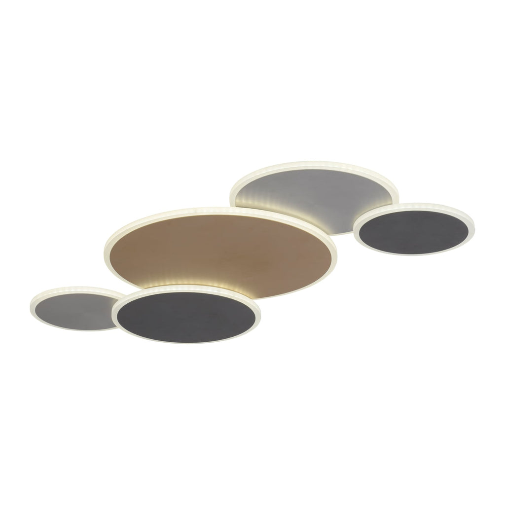 LED taklampe Q-Piato 5-lys dimbar CCT Zigbee detalj av metallrunder