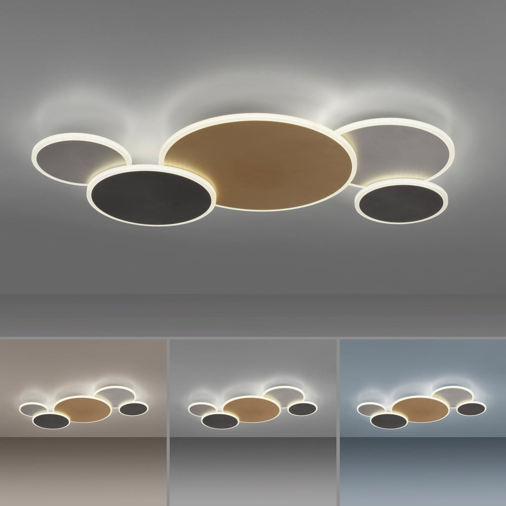 LED taklampe Q-Piato 5-lys dimbar CCT Zigbee sideprofil