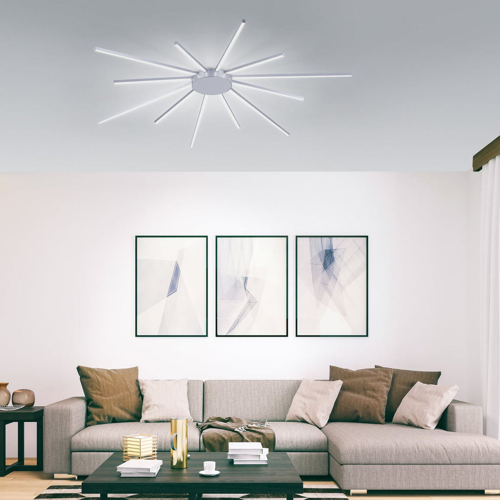 LED taklampe Q-Sunshine dimbar CCT med fjernkontroll 55W i aluminium