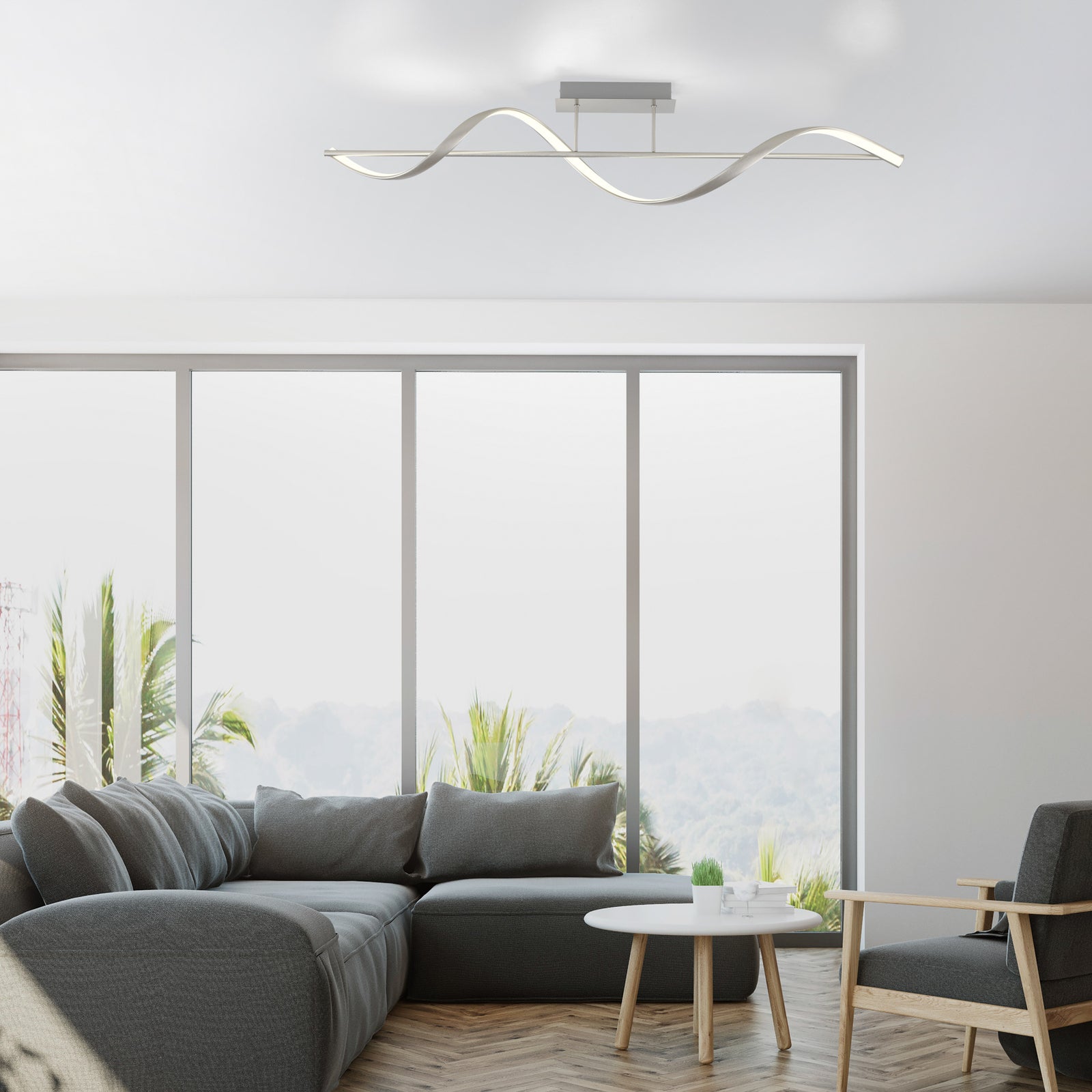 LED taklampe Q-Swing aluminium CCT dimbar bakside