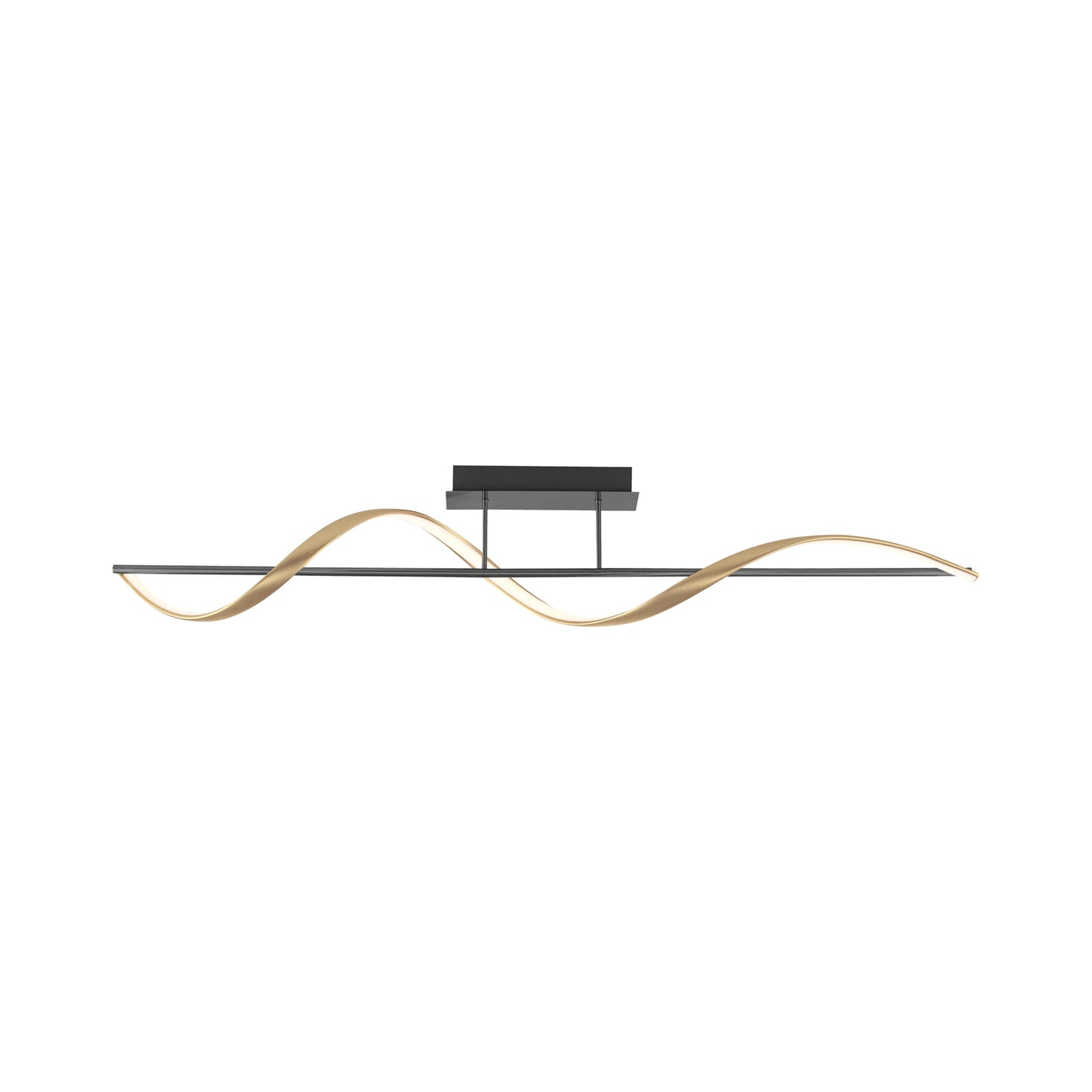 Detalj av LED taklampe Q-Swing antrasitt/messing