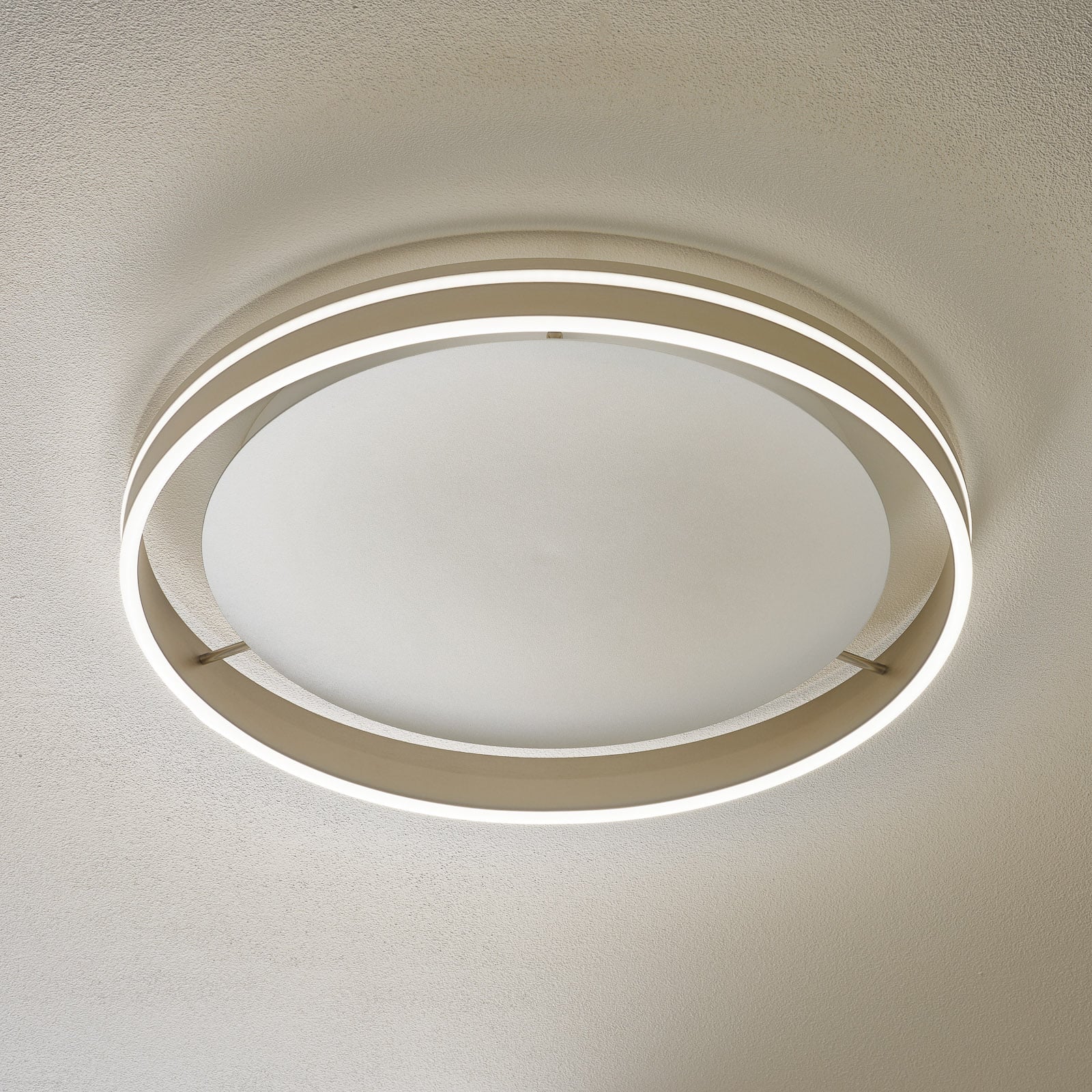 LED taklampe Q-VITO dimbar Zigbee Ø59 cm stål forfra