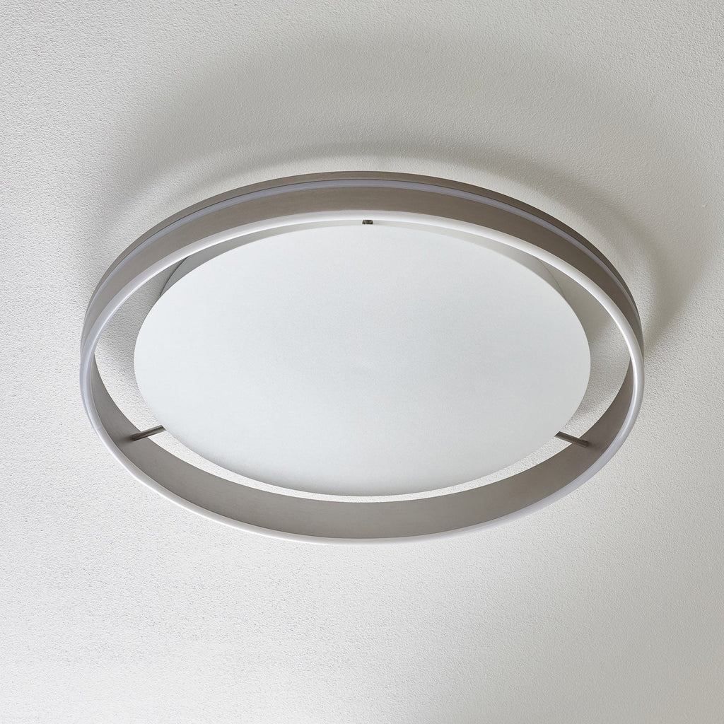 Bakside av LED taklampe Q-VITO dimbar Zigbee Ø59 cm stål