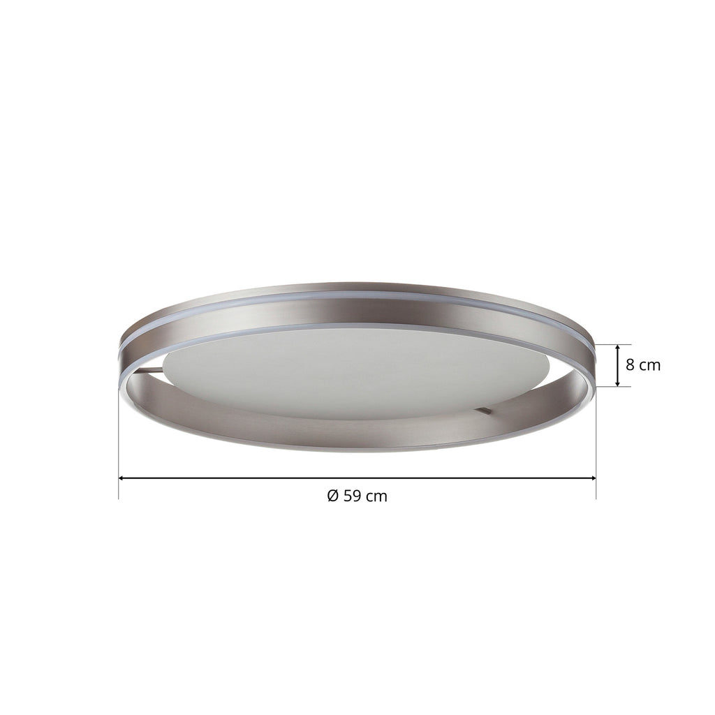 LED taklampe Q-VITO dimbar Zigbee Ø59 cm stål i tak
