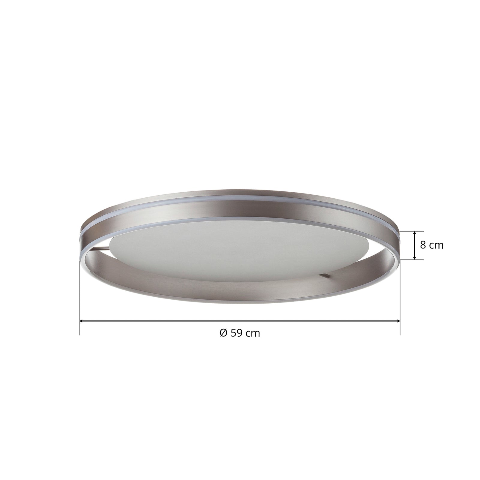 LED taklampe Q-VITO dimbar Zigbee Ø59 cm stål i tak