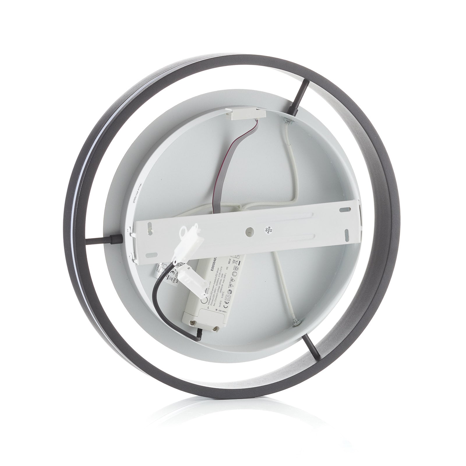 LED taklampe Q-VITO dimbar Zigbee antrasitt Ø40 cm fjernkontroll