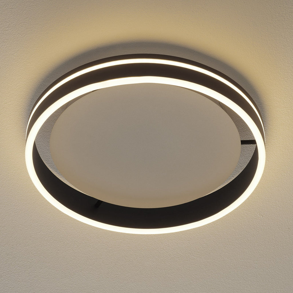 LED taklampe Q-VITO dimbar Zigbee antrasitt Ø40 cm forfra