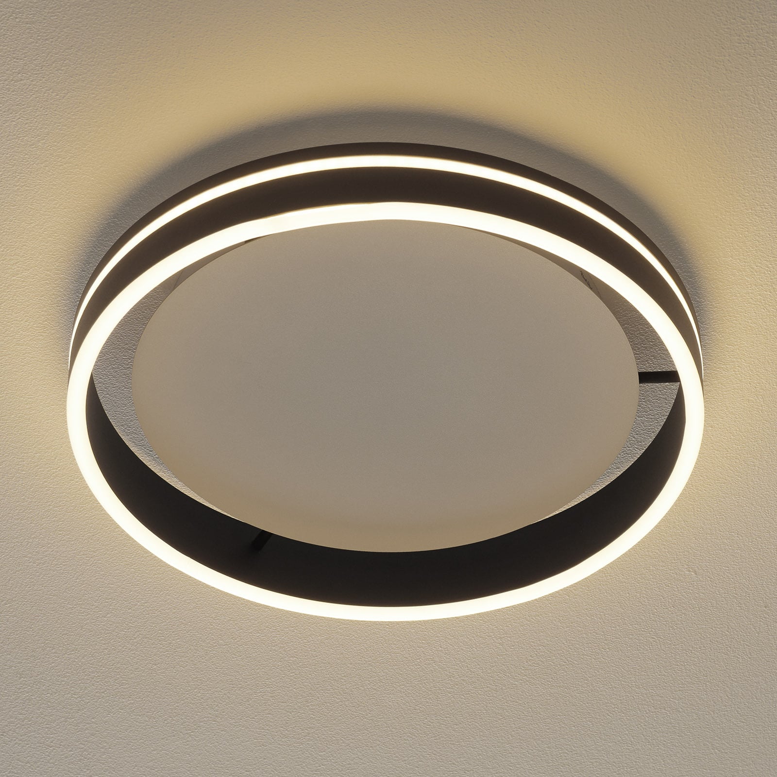 LED taklampe Q-VITO dimbar Zigbee antrasitt Ø40 cm forfra