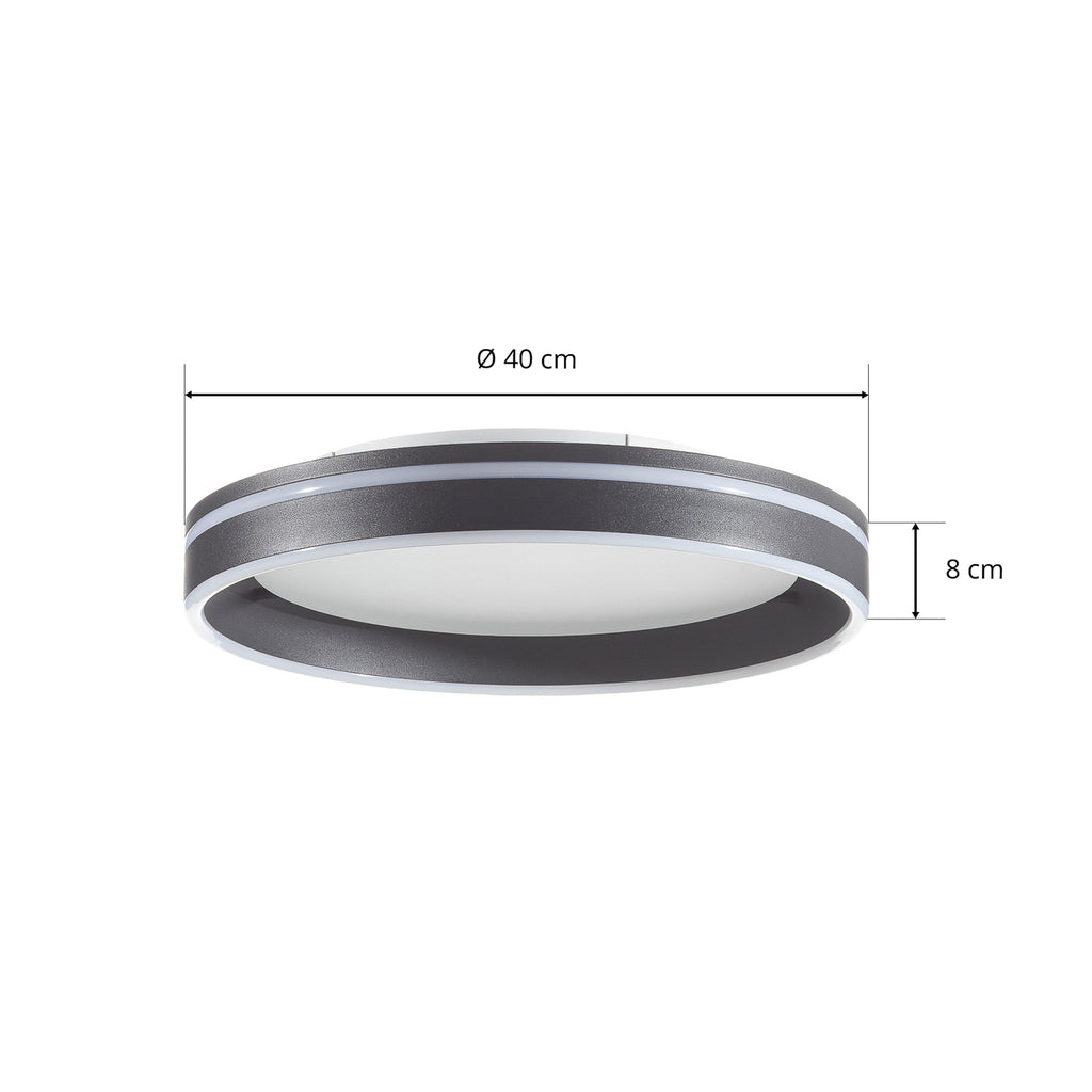 LED taklampe Q-VITO dimbar Zigbee antrasitt Ø40 cm detalj av monteringsdel
