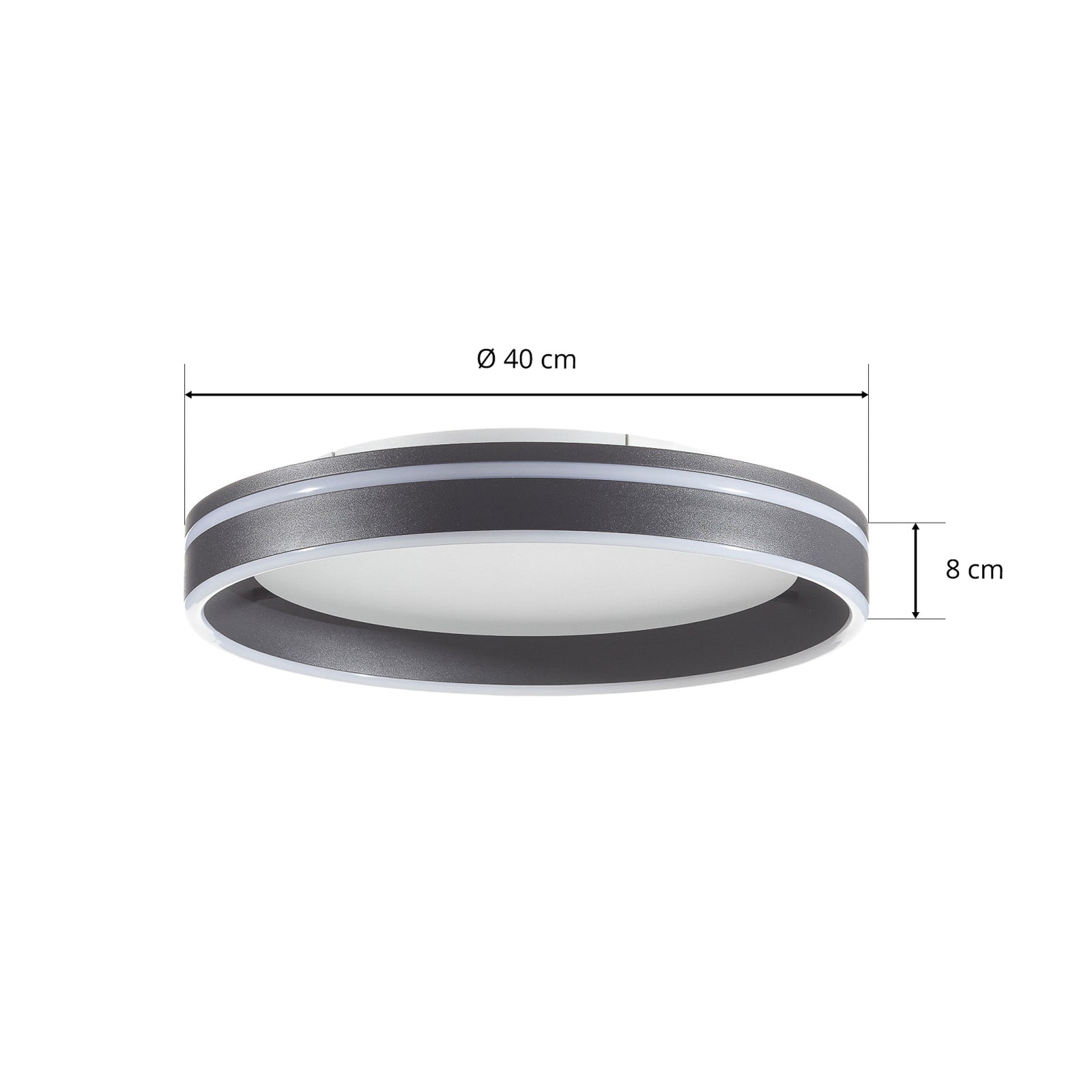 LED taklampe Q-VITO dimbar Zigbee antrasitt Ø40 cm detalj av monteringsdel