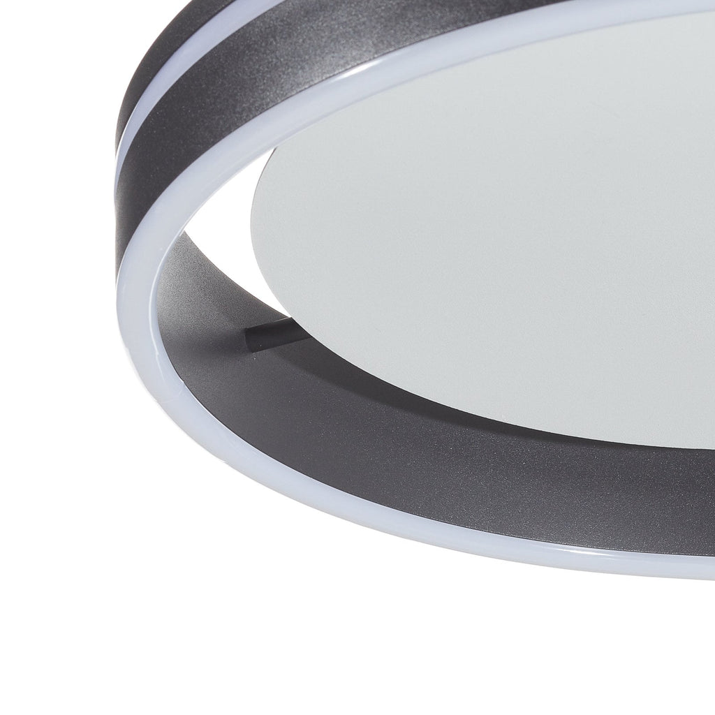 LED taklampe Q-VITO dimbar Zigbee antrasitt Ø40 cm nærbilde av lys