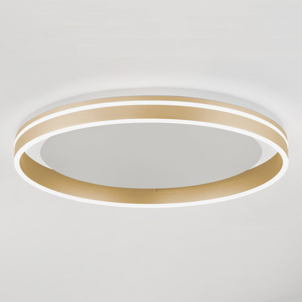 LED taklampe Q-VITO ringformet CCT Ø60 cm messing forfra