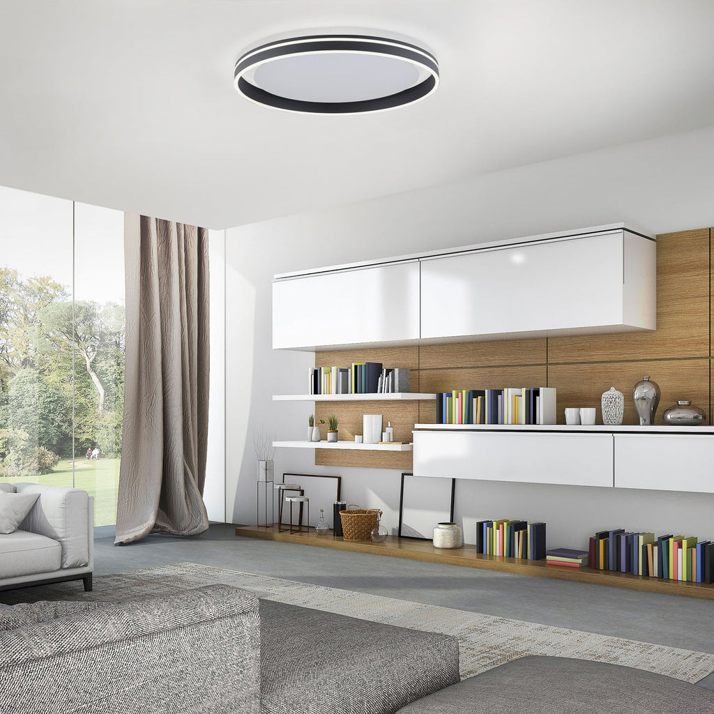 LED taklampe Q-VITO rund Ø59 cm antrasitt dimbar CCT smart-hjem styring