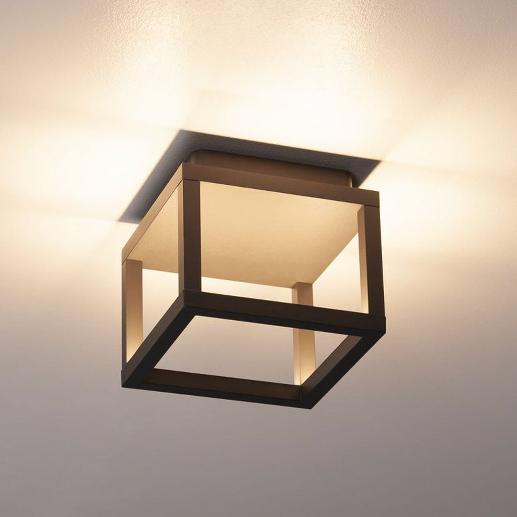 LED taklampe Quadrulo indirekte antrasitt 14 cm IP55 forfra
