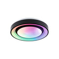 LED taklampe Rainbow RGBW med fjernkontroll svart Ø37 cm forfra