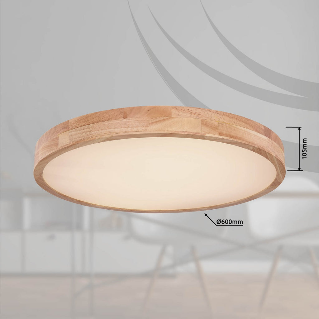 LED taklampe Rainer trefarget metall Ø60 cm fjernkontroll