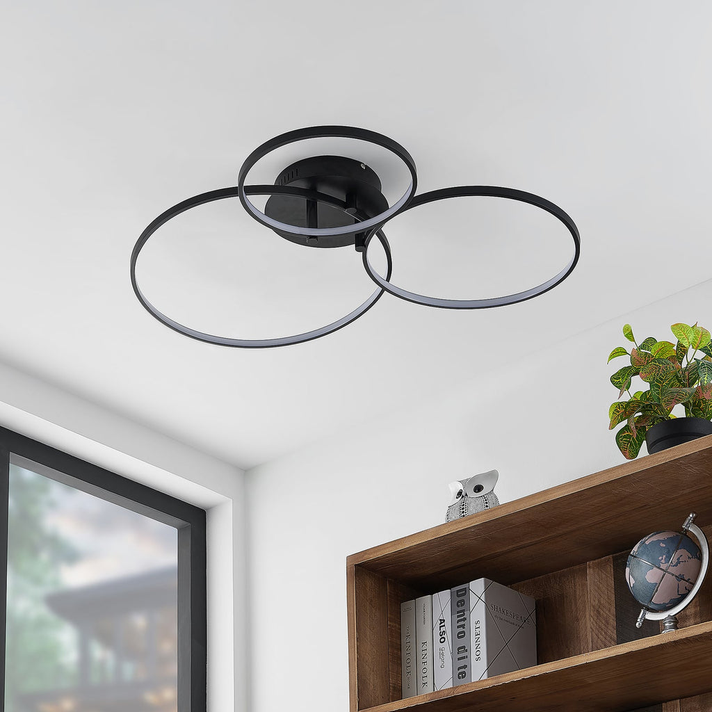 LED taklampe Rayk svart aluminium 77 cm bakside