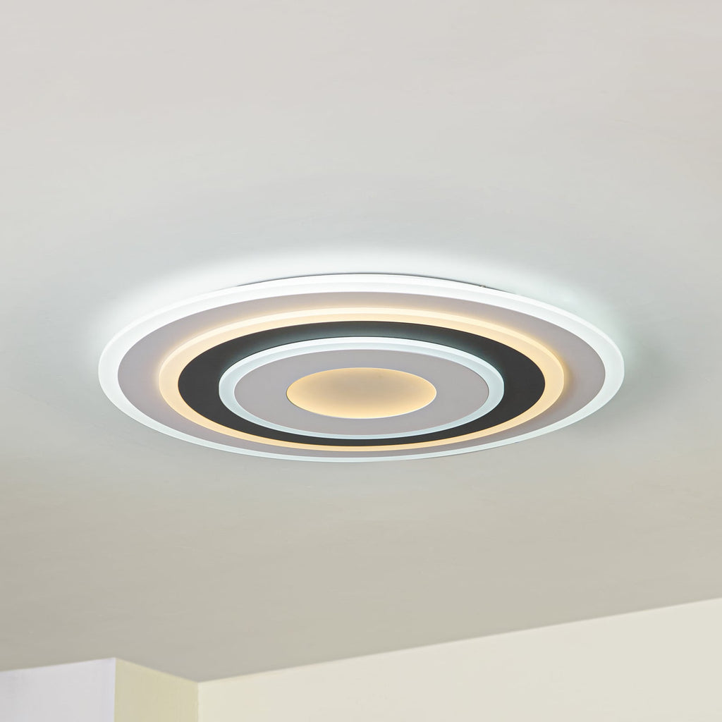 LED taklampe Rebeka dimbar CCT Ø70 cm 48W med fjernkontroll forfra