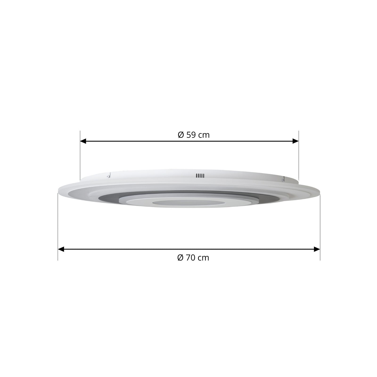 Detalj av LED taklampe Rebeka dimbar CCT Ø70 cm 48W med fjernkontroll