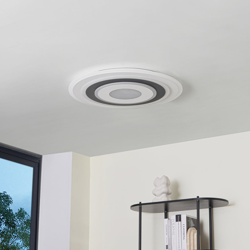 LED taklampe Rebeka dimbar CCT Ø70 cm 48W med fjernkontroll montert i tak