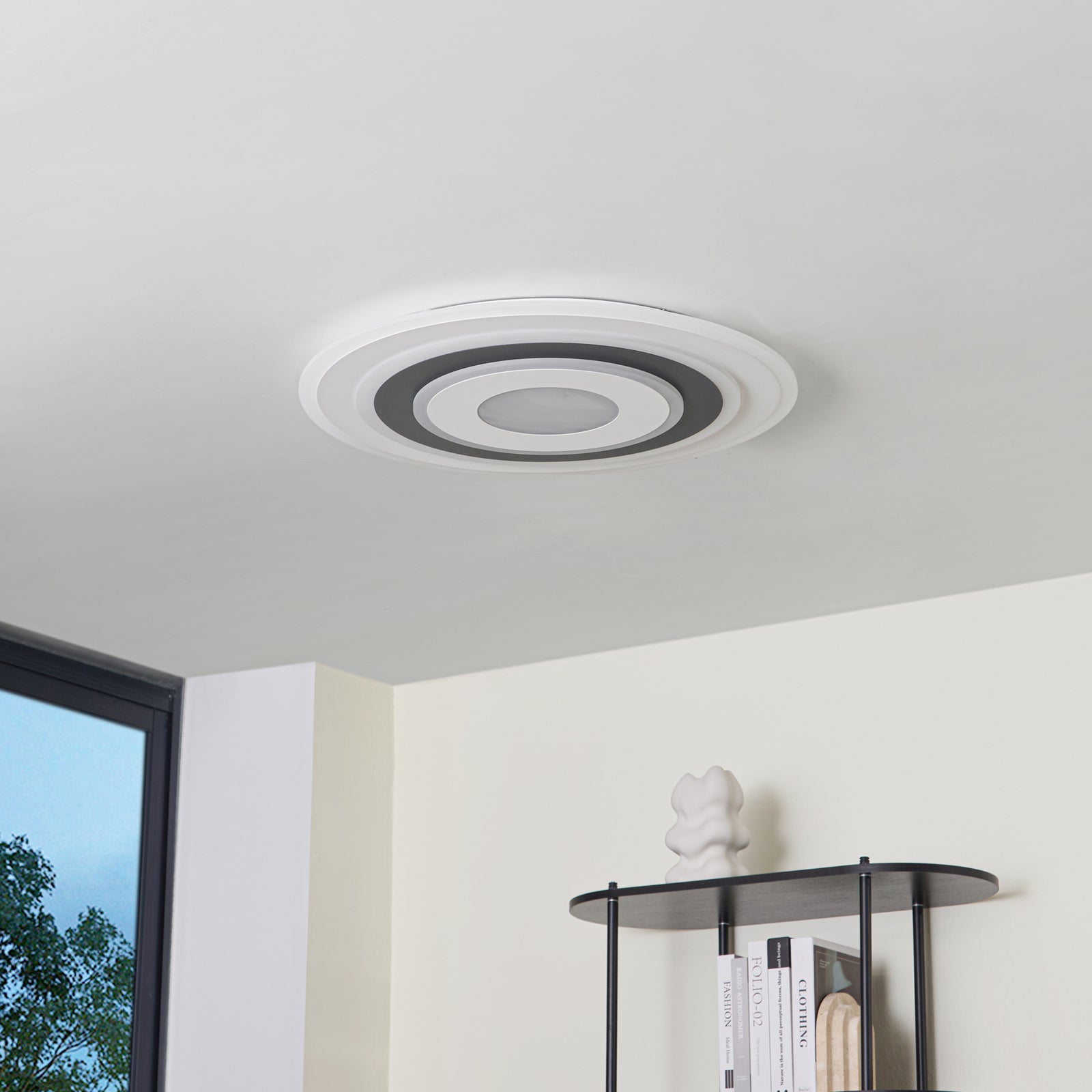 LED taklampe Rebeka dimbar CCT Ø70 cm 48W med fjernkontroll montert i tak