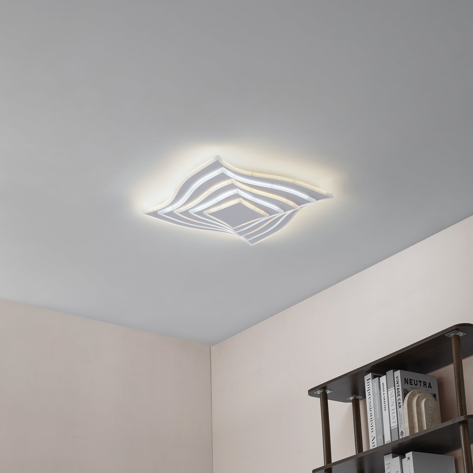 LED taklampe Rebeka dimbar CCT 47x47 cm hvit bakside