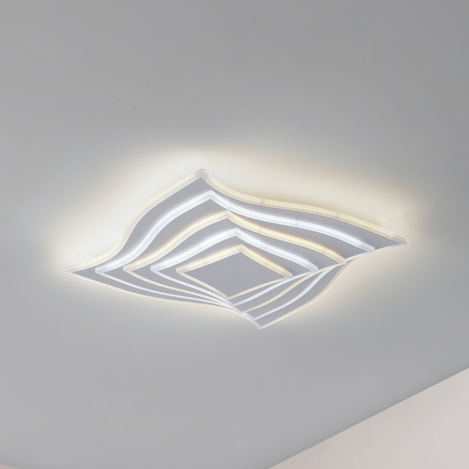 LED taklampe Rebeka dimbar CCT 47x47 cm hvit forfra