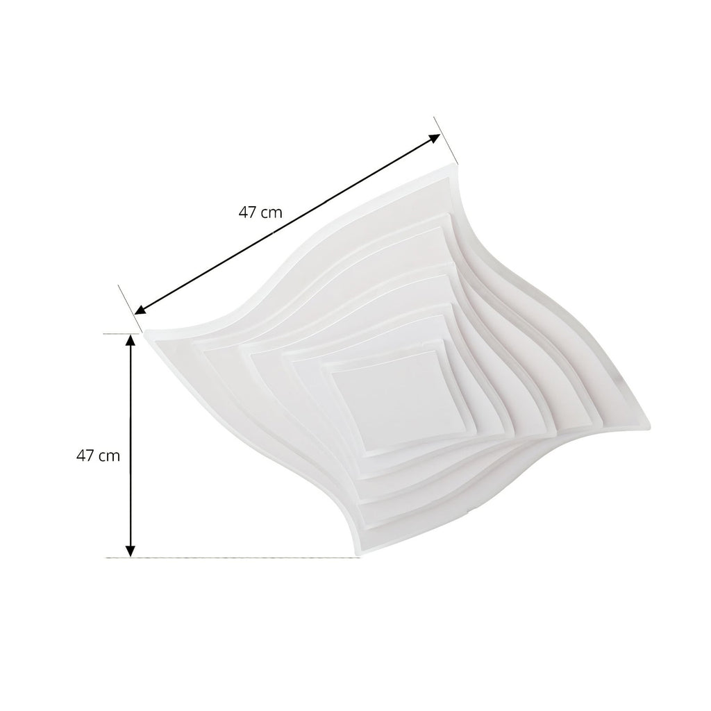 Nærbilde av LED taklampe Rebeka dimbar CCT 47x47 cm hvit