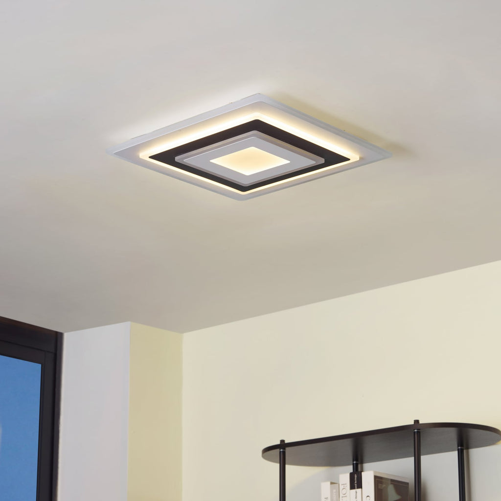 LED taklampe Rebeka dimbar CCT 50x50 cm hvit/svart bakside