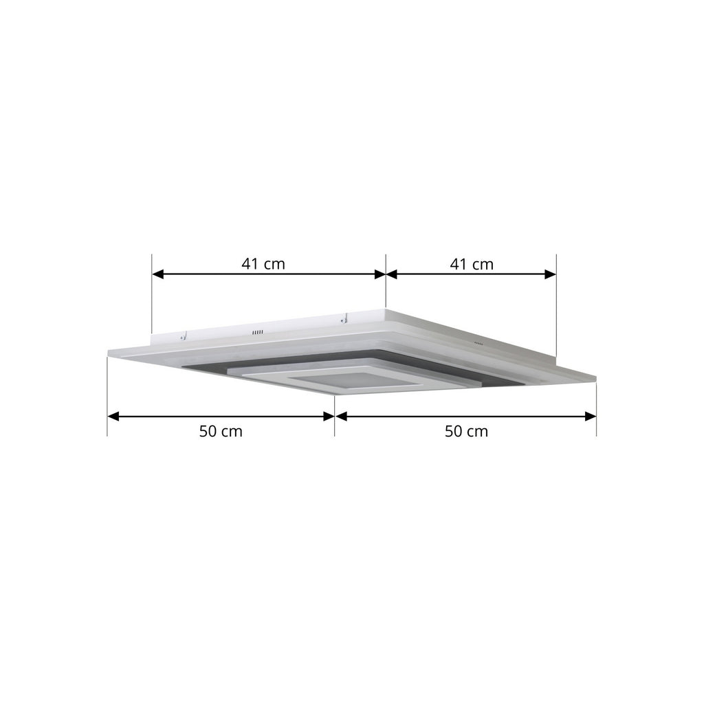 Detalj av LED taklampe Rebeka dimbar CCT 50x50 cm hvit/svart