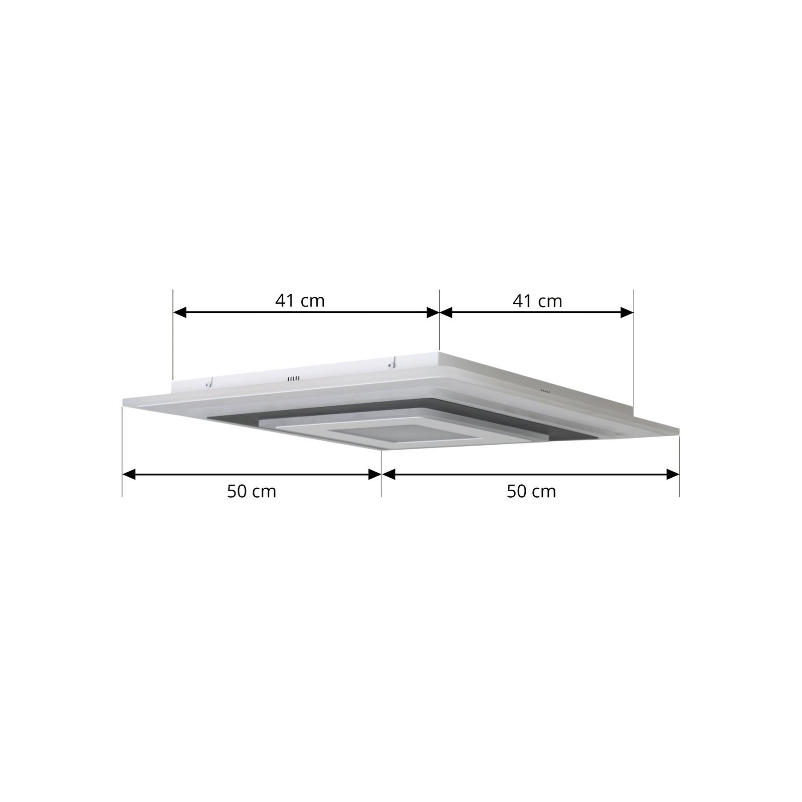 Detalj av LED taklampe Rebeka dimbar CCT 50x50 cm hvit/svart