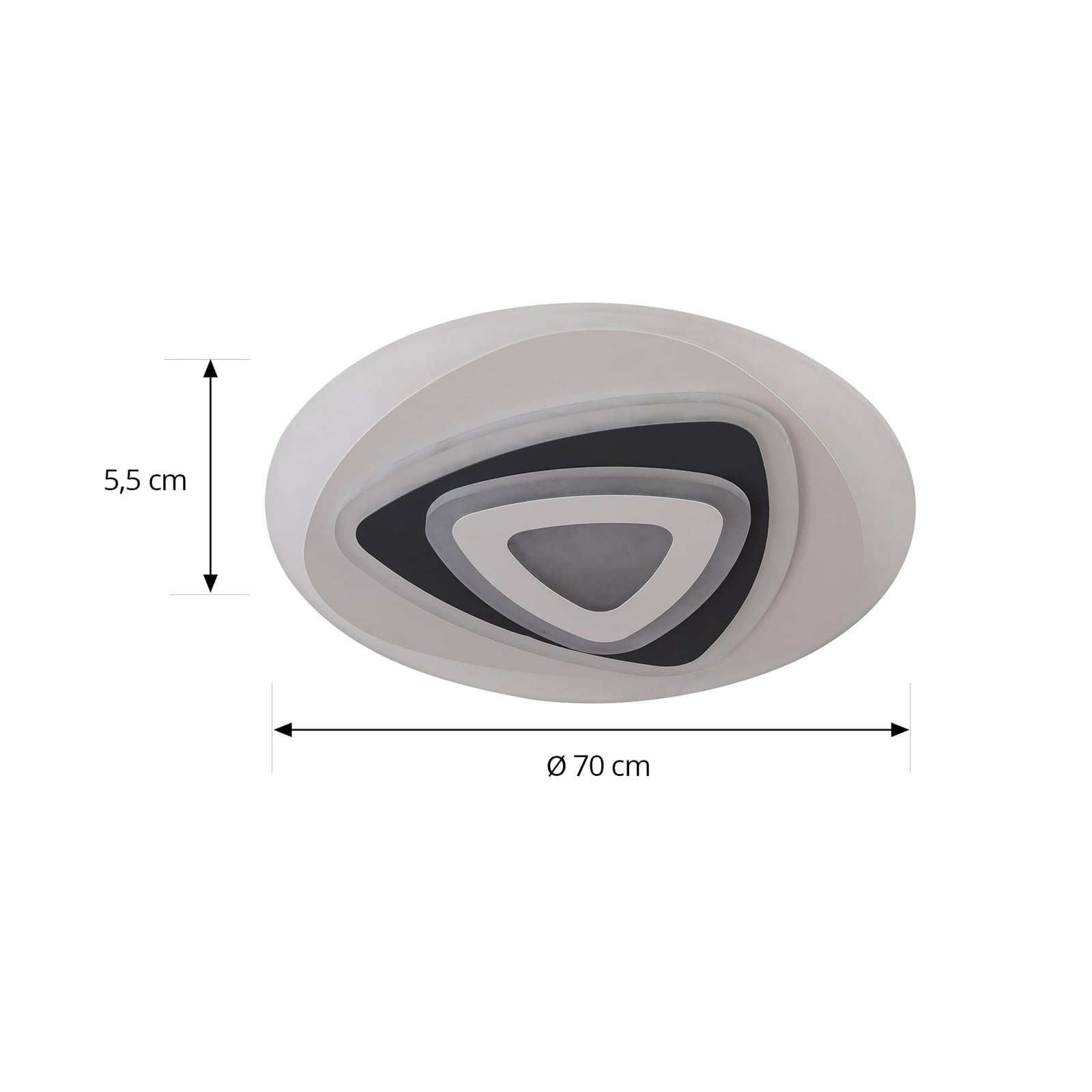 LED taklampe Rebeka dimbar CCT fjernkontroll Ø70 cm detalj