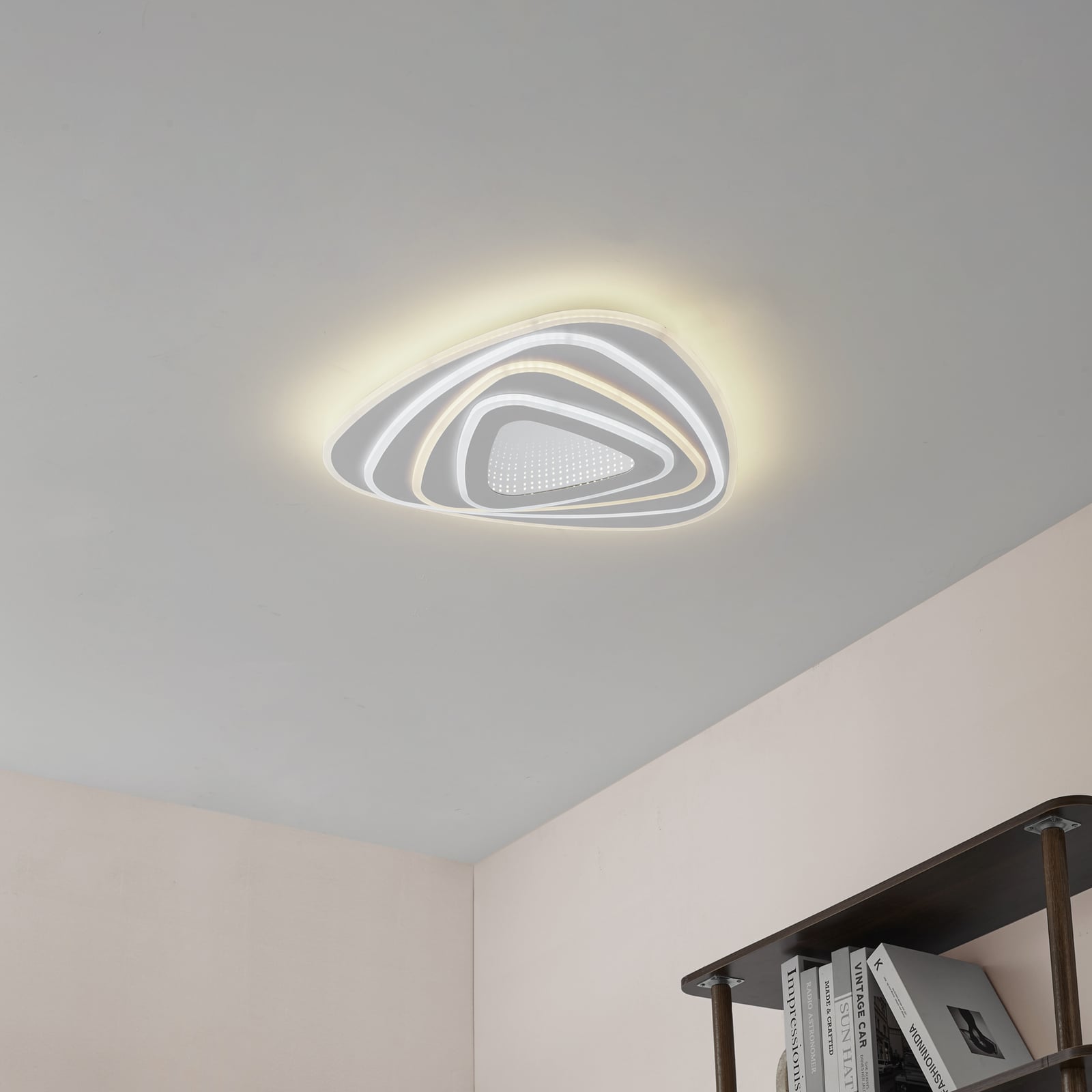 LED taklampe Rebeka dimbar CCT fjernkontroll hvit bakside