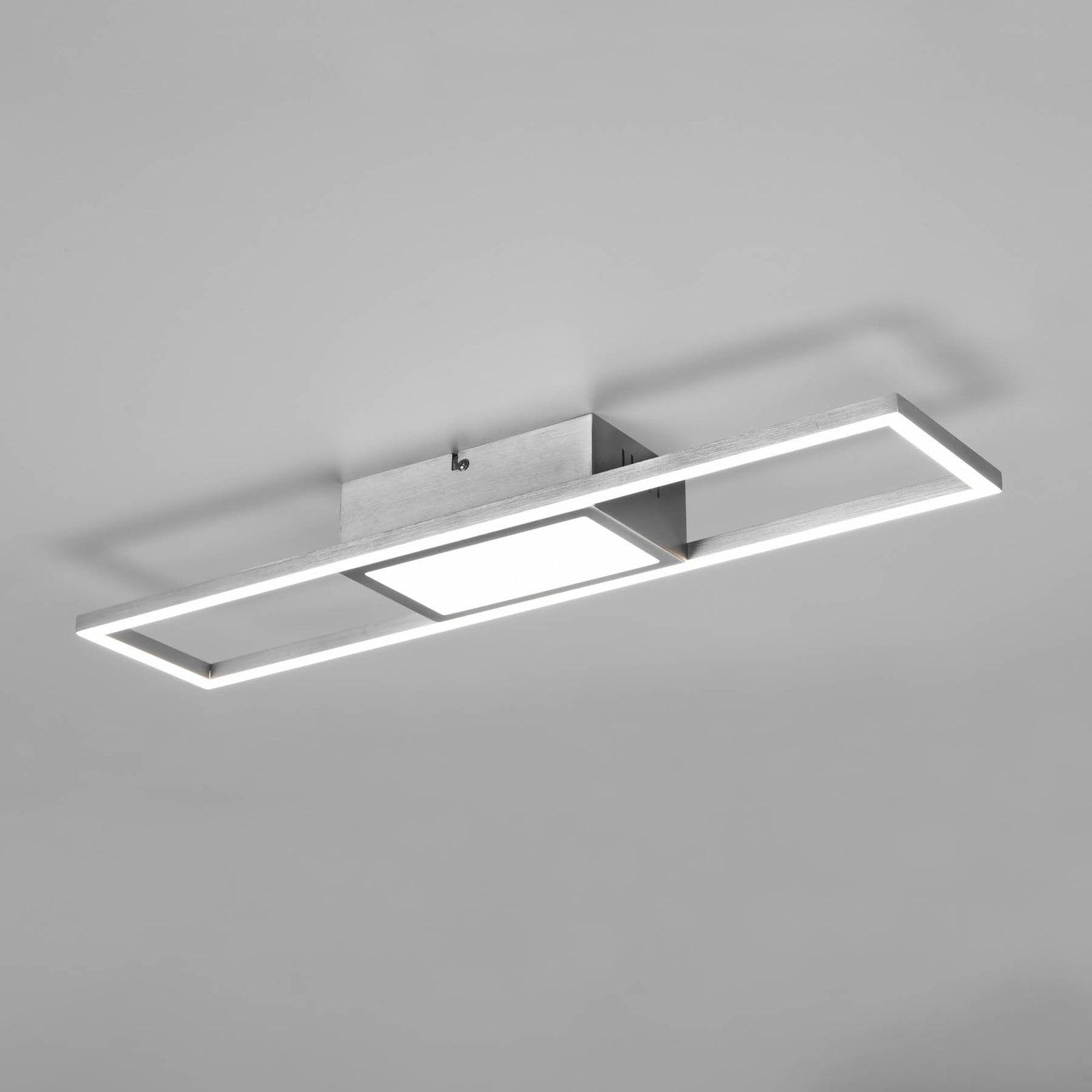 Montert LED taklampe Rigido dimbar CCT matt nikkel 60 cm i rom