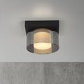 LED taklampe Rika røykglass dimbar svart 15x15 cm forfra