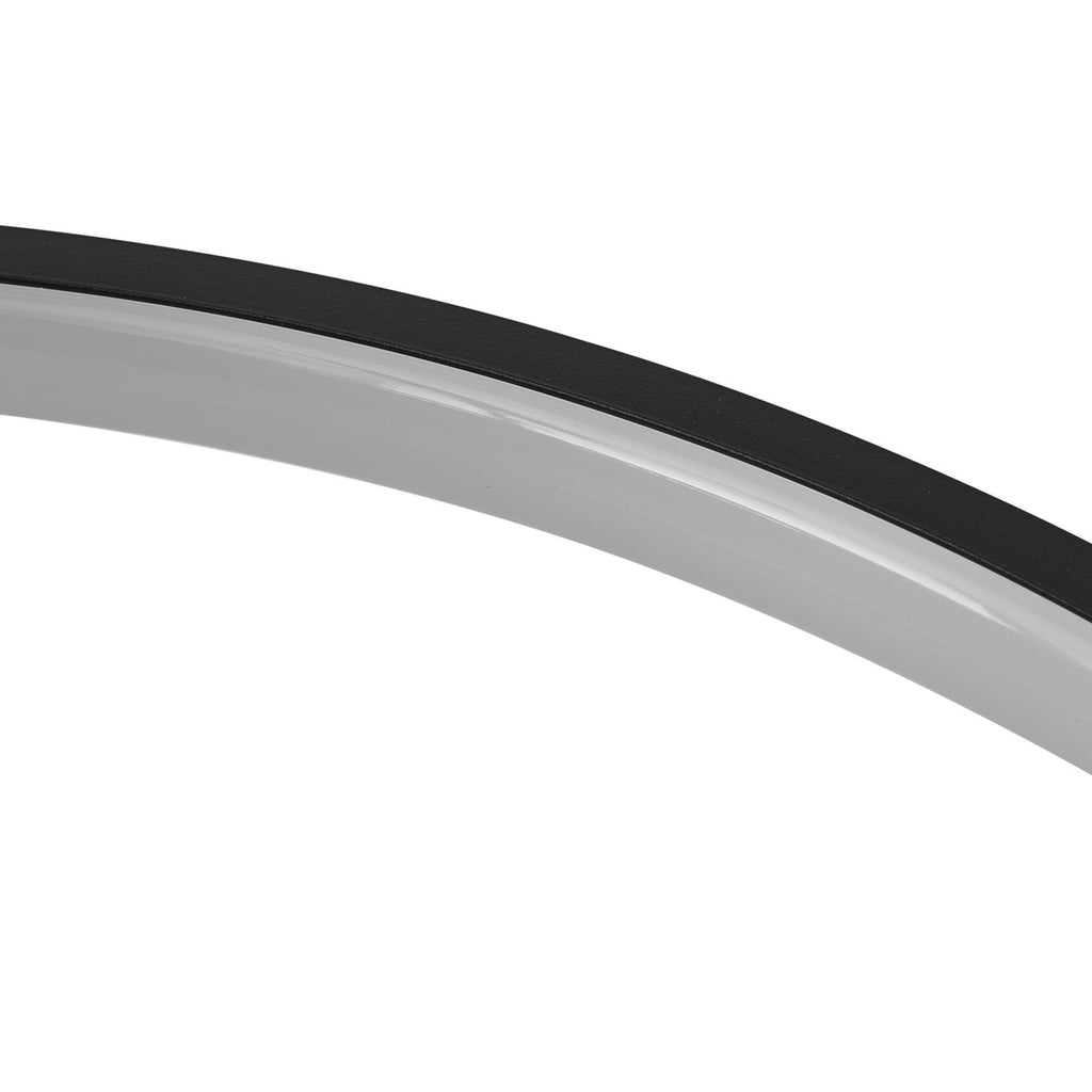 LED taklampe Riley 3-rings dimbar svart/tredekor 76 cm - Lindby