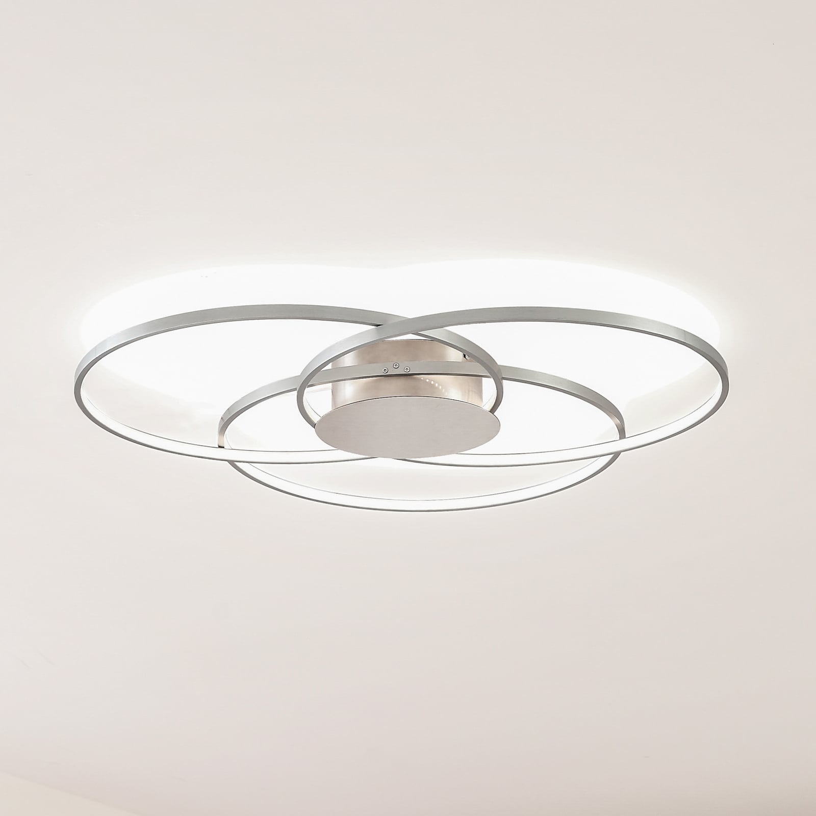 LED taklampe Riley dimbar aluminium Ø80 cm forfra