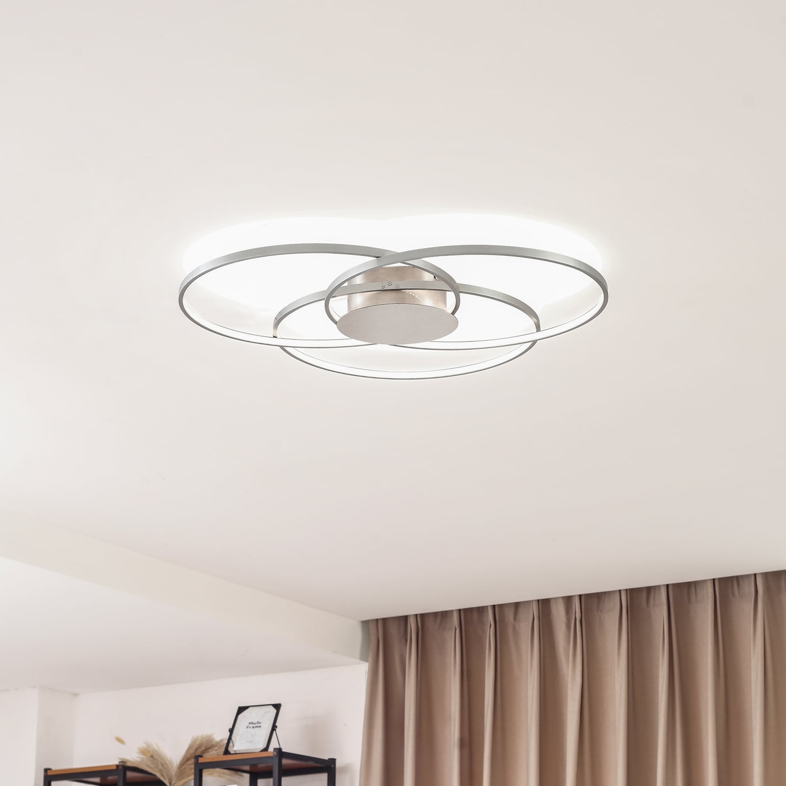 LED taklampe Riley dimbar aluminium Ø80 cm bakside