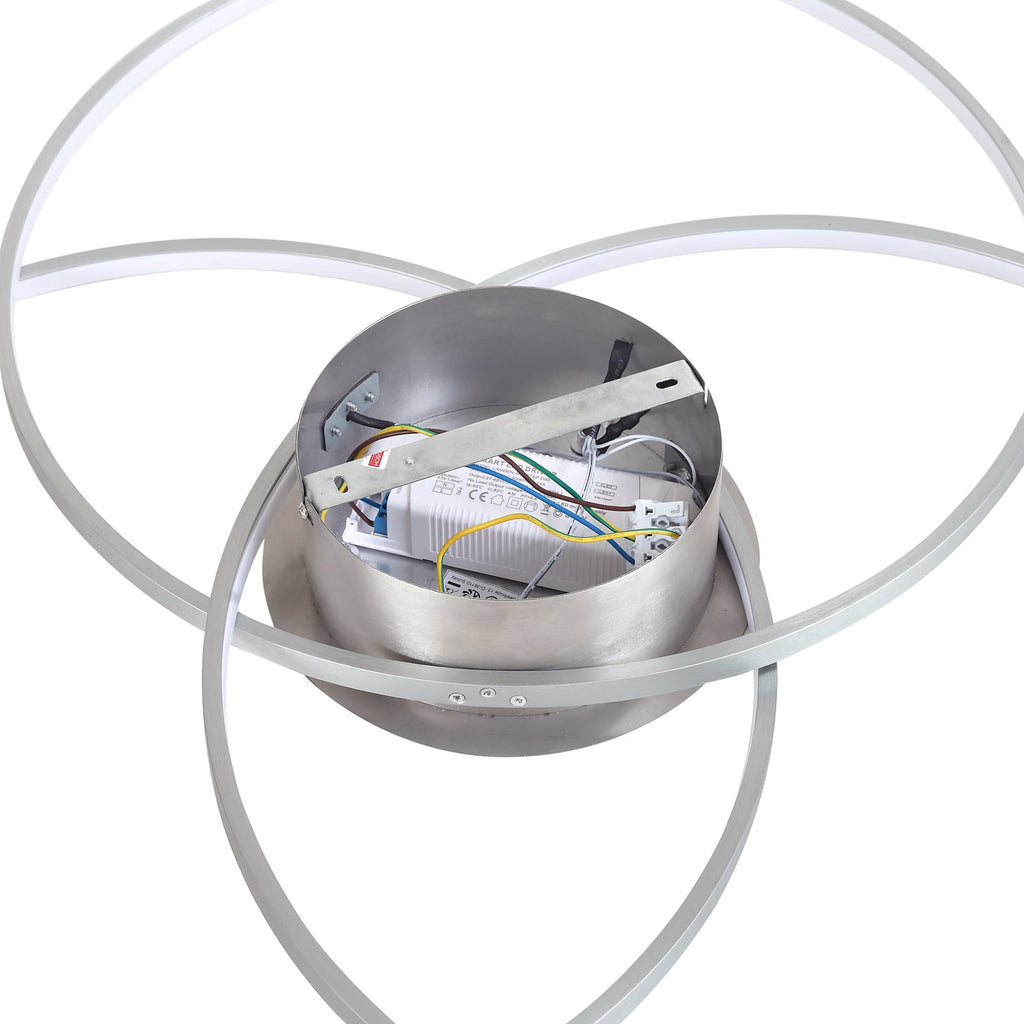 LED taklampe Riley dimbar aluminium Ø80 cm sideprofil