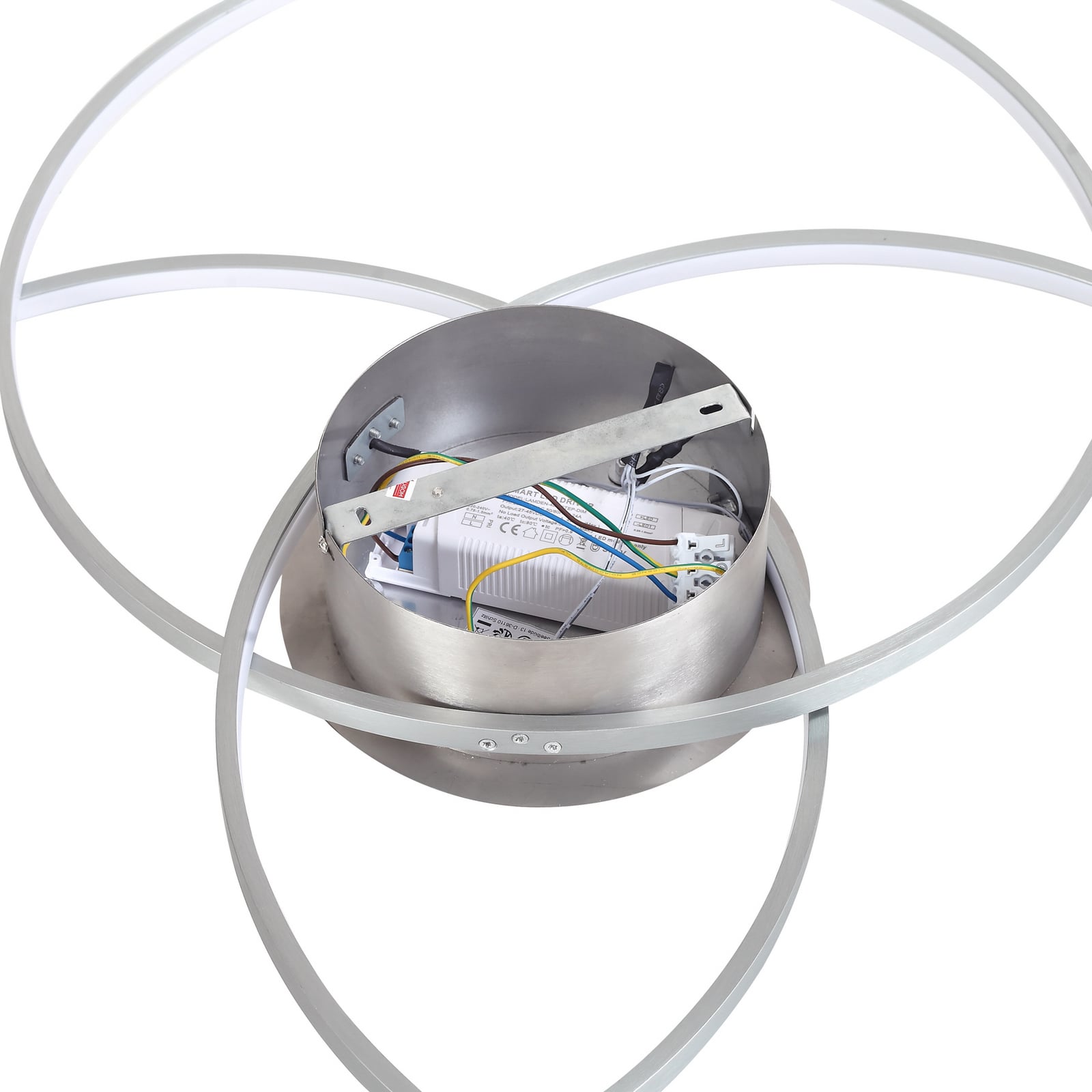 LED taklampe Riley dimbar aluminium Ø80 cm sideprofil