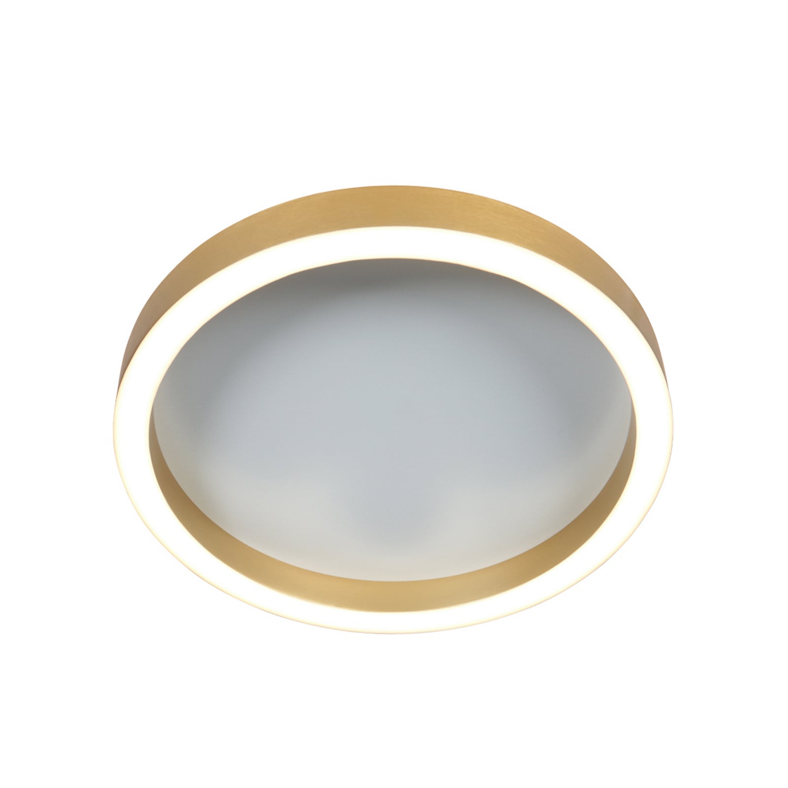 Nærbilde av LED taklampe Ringlux dimbar gull Ø30 cm 25W varmhvit