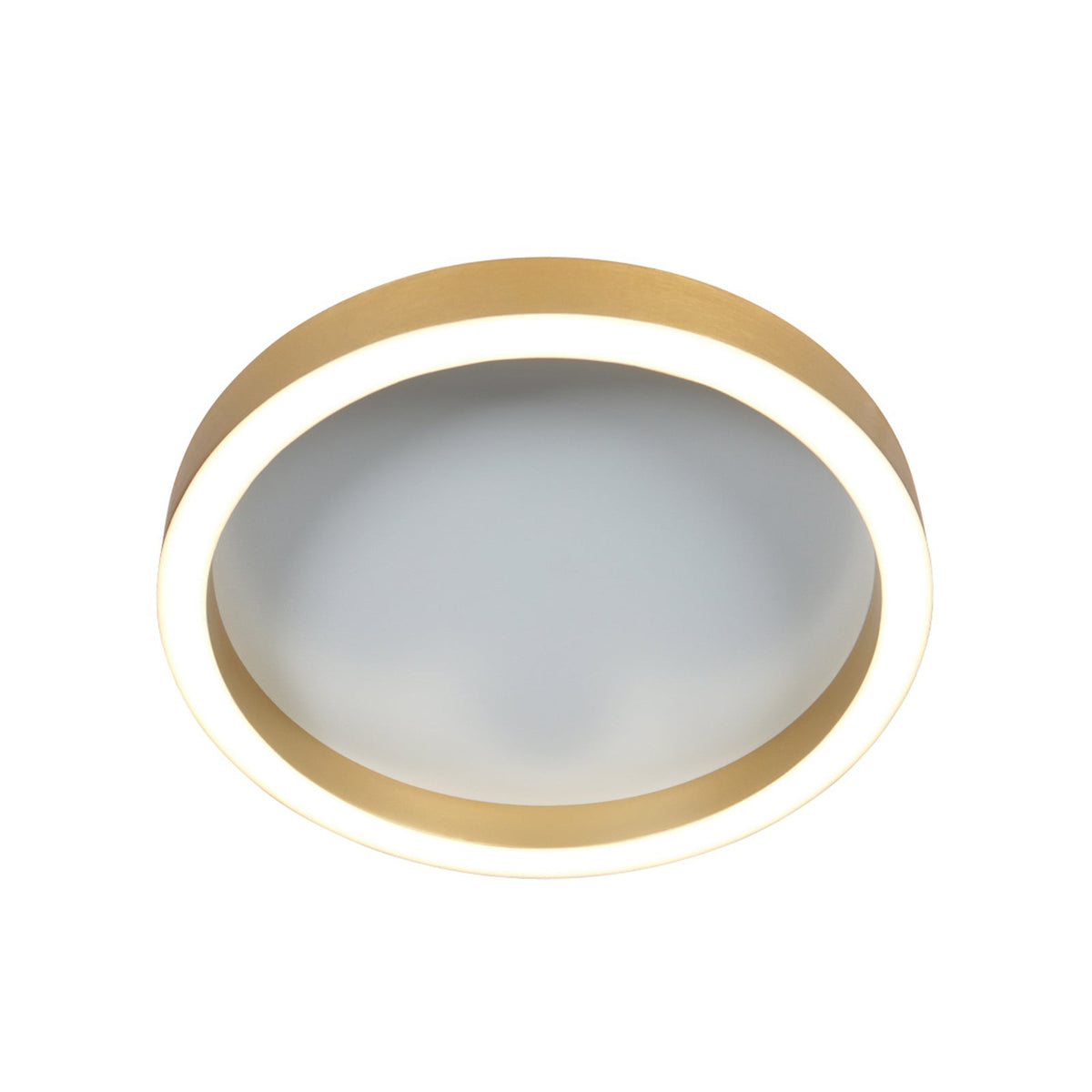 Nærbilde av LED taklampe Ringlux dimbar gull Ø30 cm 25W varmhvit