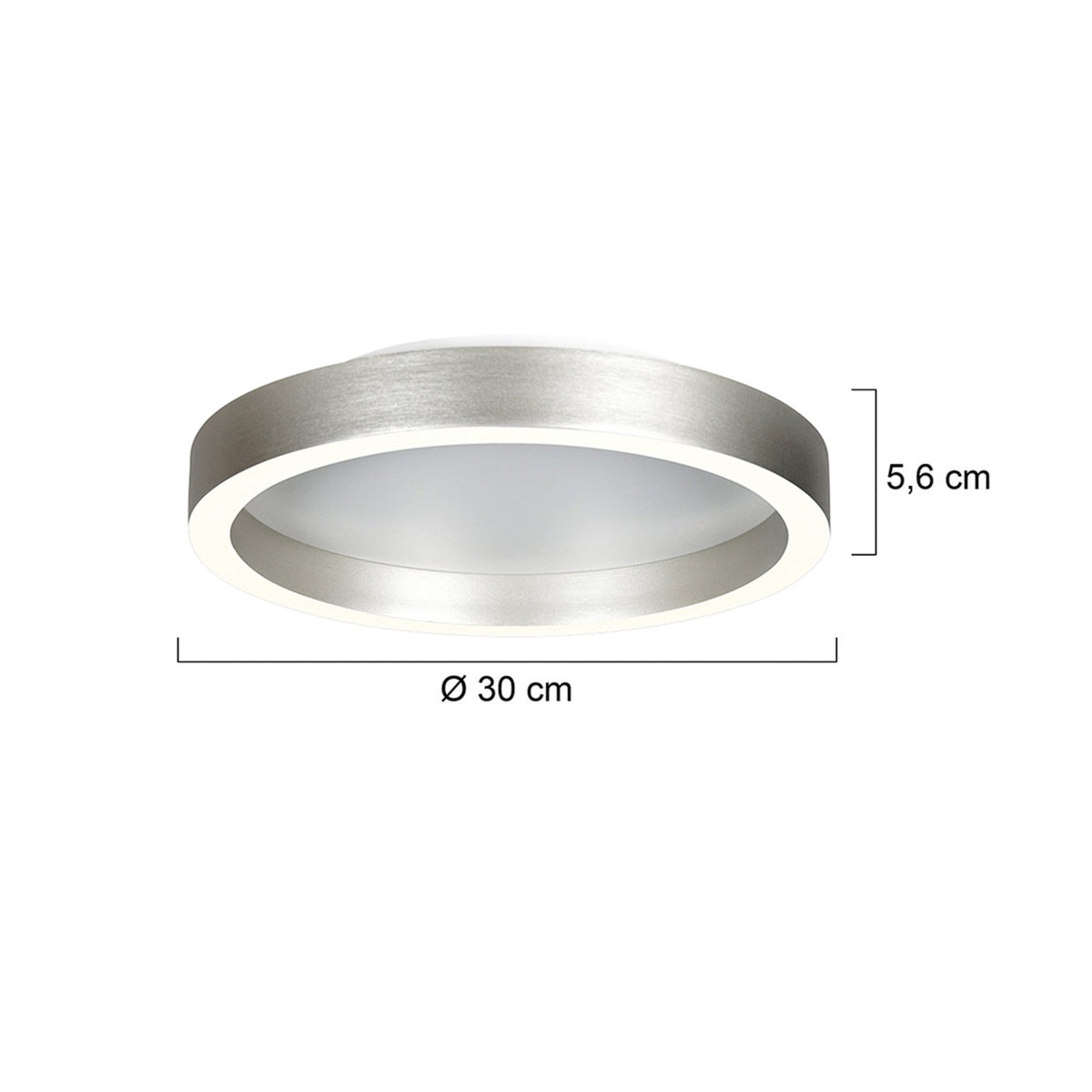 Detalj av LED taklampe Ringlux dimbar stålgrå Ø30 cm 25W varmhvit
