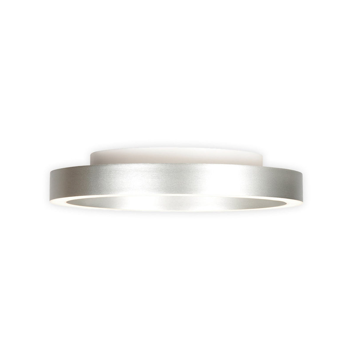 Sidevisning av LED taklampe Ringlux dimbar stålgrå Ø30 cm 25W varmhvit