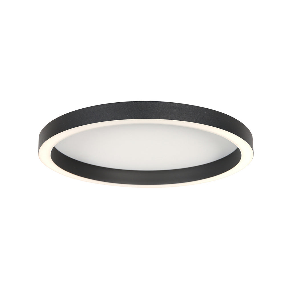 Nærbilde av LED taklampe Ringlux dimbar svart Ø40 cm 36W varmhvit