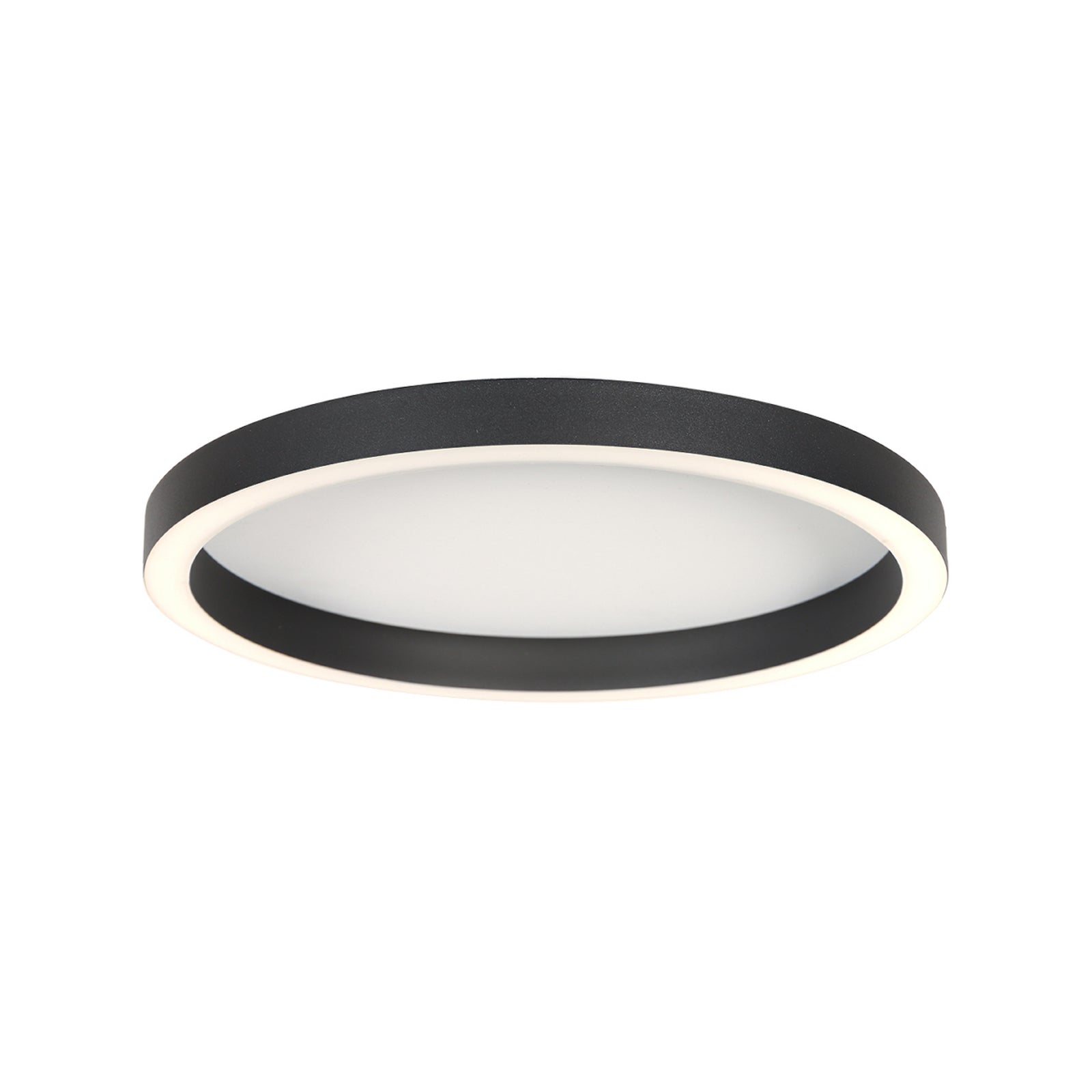 Nærbilde av LED taklampe Ringlux dimbar svart Ø40 cm 36W varmhvit
